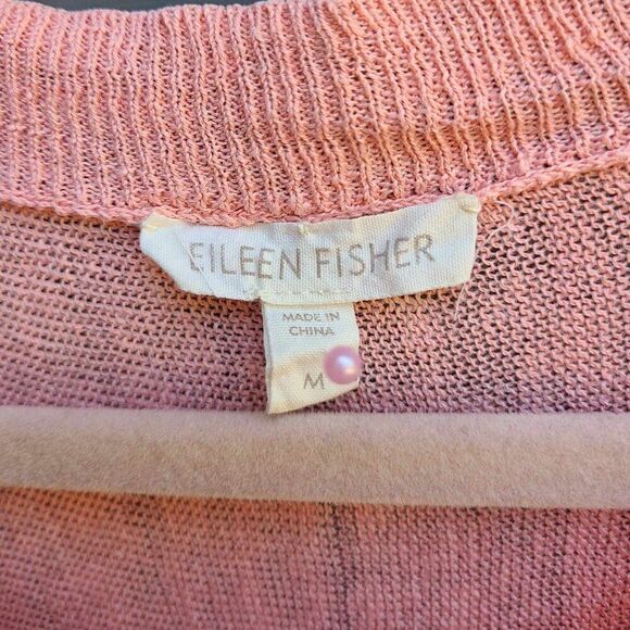 Eileen Fisher Coral Linen Tunic High Low Top size Medium - Picture 2 of 9